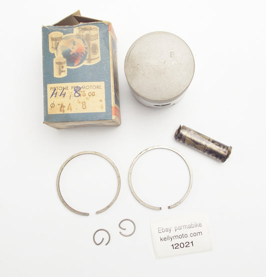 NOS ASSO WERKE PISTON + RINGS + PIN + CLIPS SET CPL. D.44.8 mm F.B. MONDIAL 75cc - MotoRaider