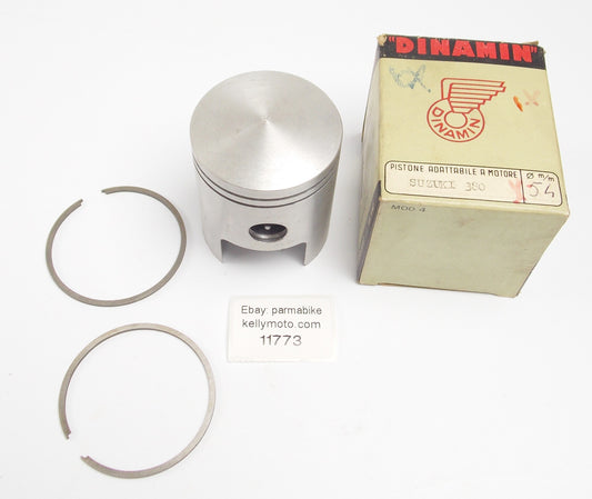 NOS DINAMIN PISTON + RINGS + PIN DIAMETER 54 mm SUZUKI 380 cc - MotoRaider