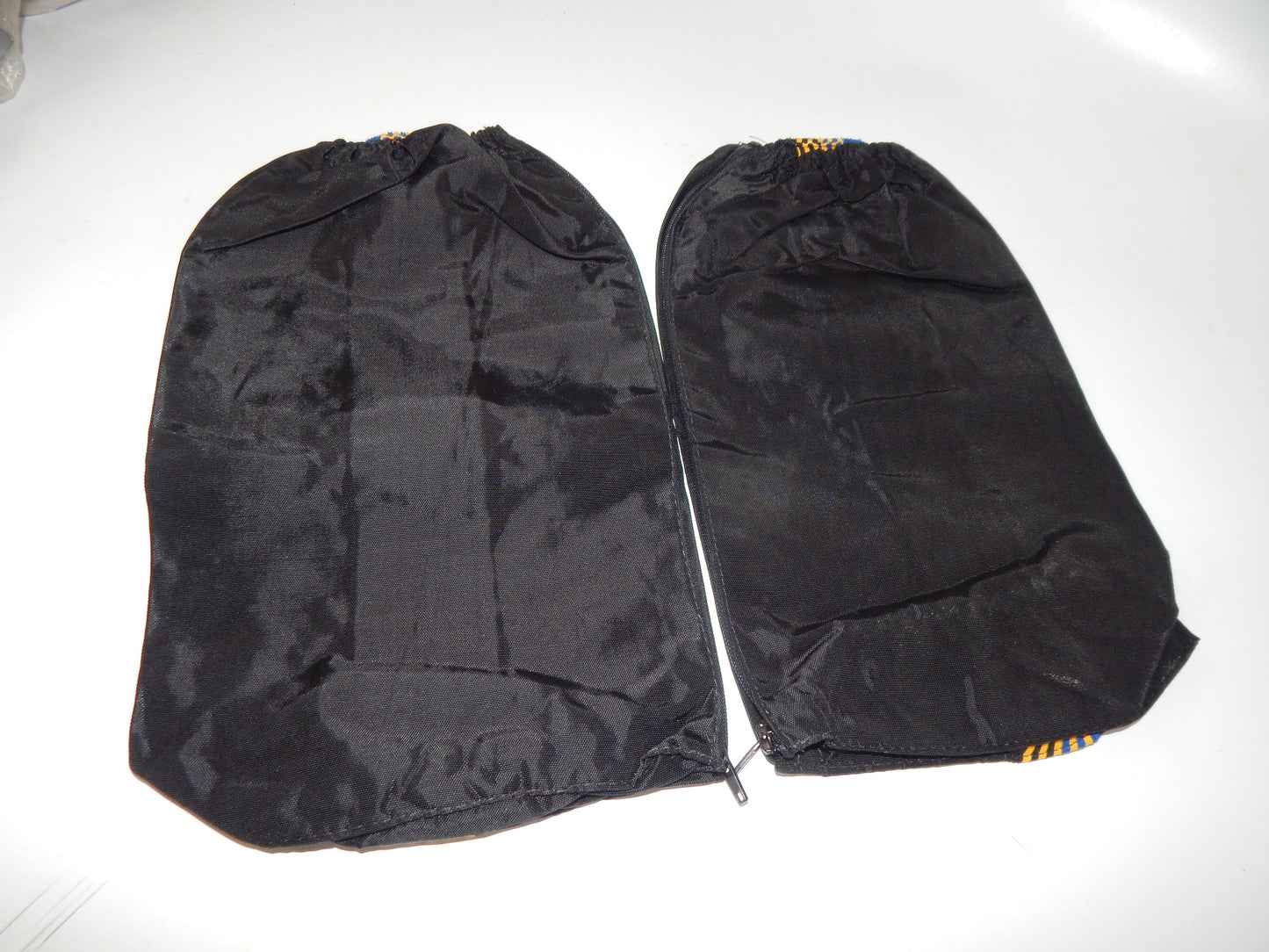 1 pr 1980's MOTOCROSS BOOT COVERS BLACK VINTAGE RACING SKIING L=15" ITALY - MotoRaider