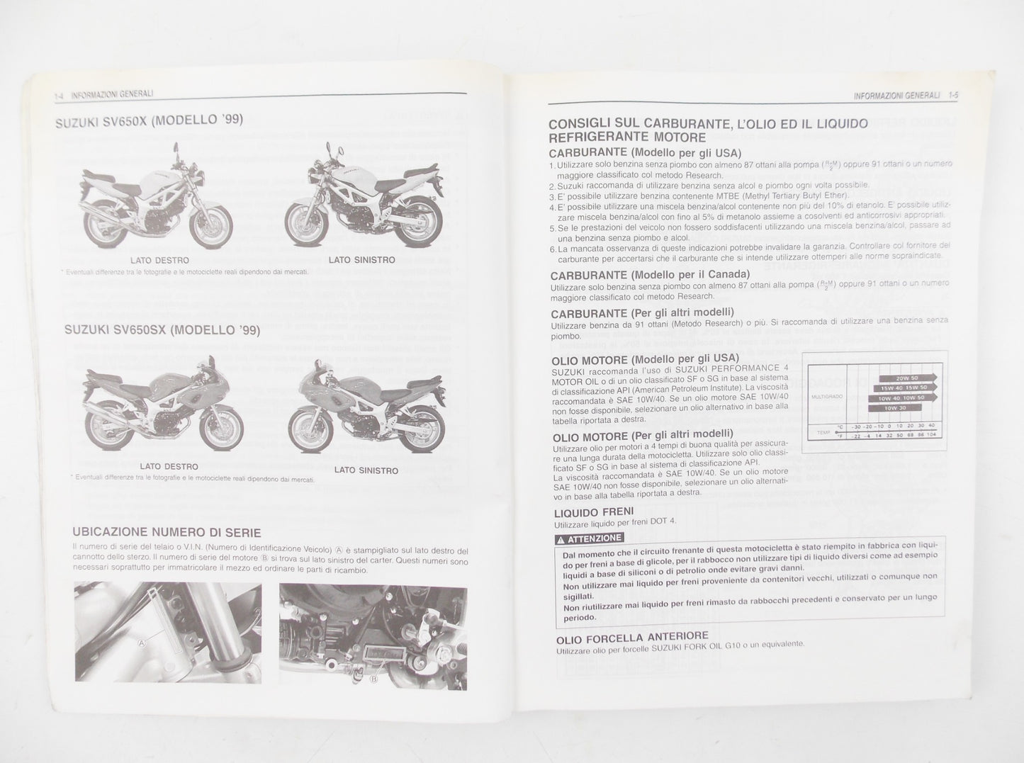 SUZUKI 1999 SV650/S SERVICE MANUAL REPAIR BOOK ITALIAN 99500-36090-01B - MotoRaider