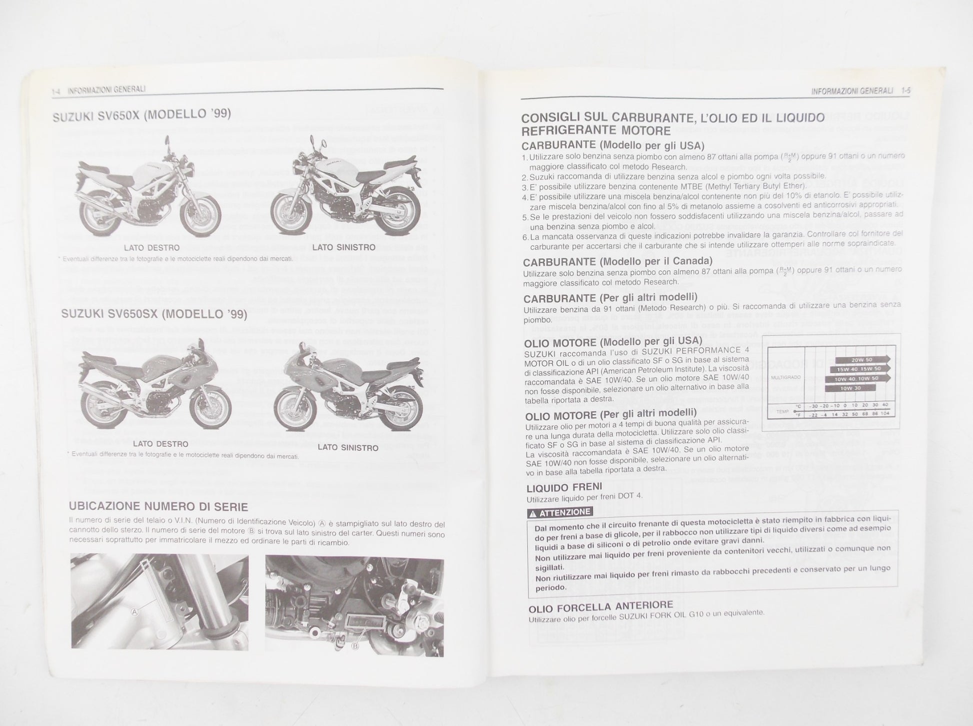 SUZUKI 1999 SV650/S SERVICE MANUAL REPAIR BOOK ITALIAN 99500-36090-01B - MotoRaider