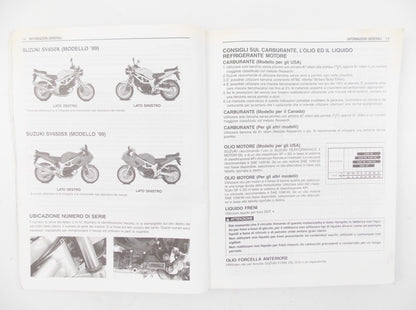 SUZUKI 1999 SV650/S SERVICE MANUAL REPAIR BOOK ITALIAN 99500-36090-01B - MotoRaider