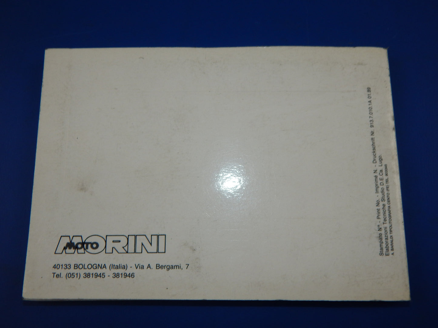 1989 MORINI 350 501 EXCALIBUR NEW YORK MANUAL MAINTENANCE BOOK+WIRING DIAGRAM - MotoRaider