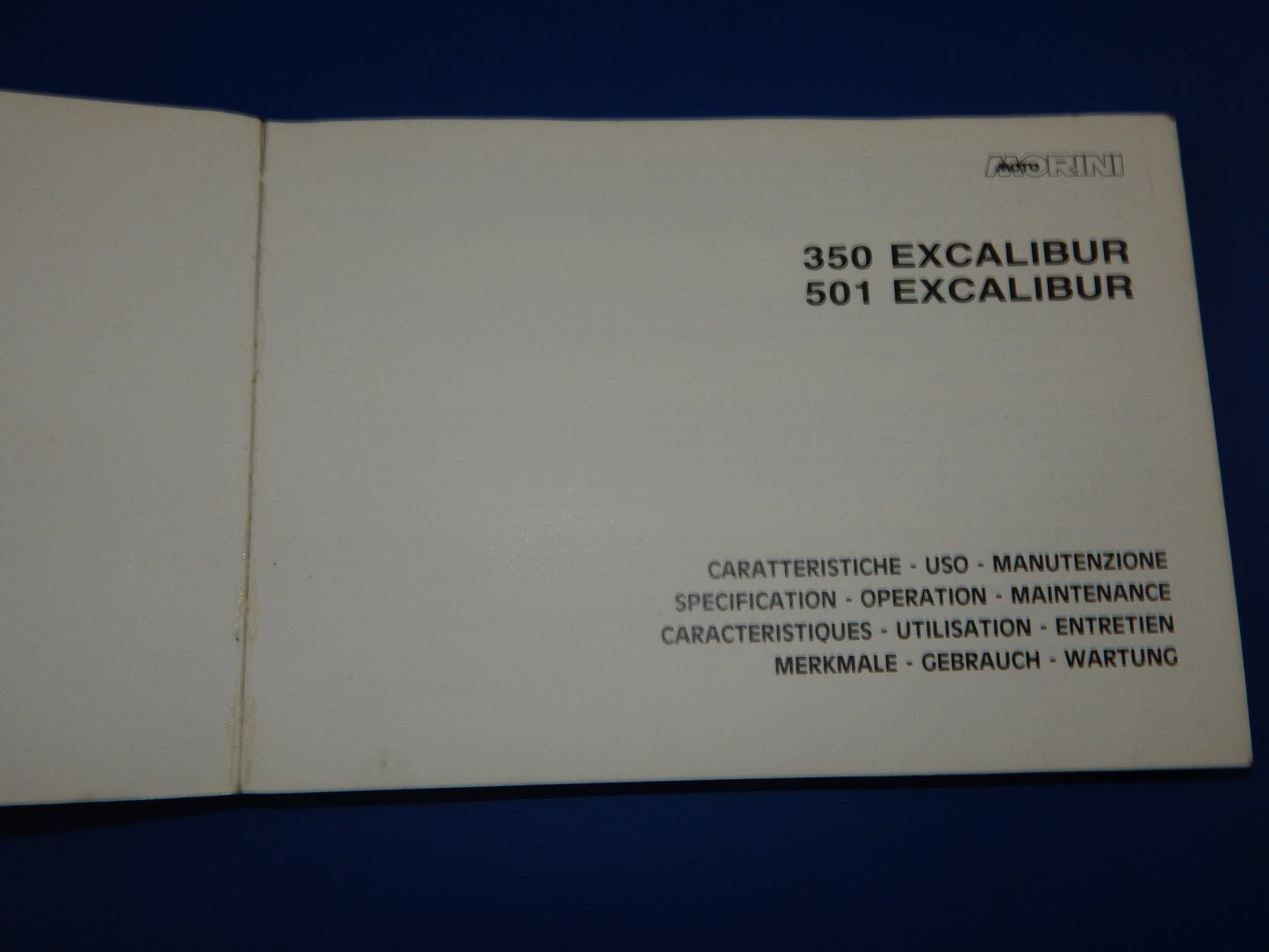 1989 MORINI 350 501 EXCALIBUR NEW YORK MANUAL MAINTENANCE BOOK+WIRING DIAGRAM - MotoRaider