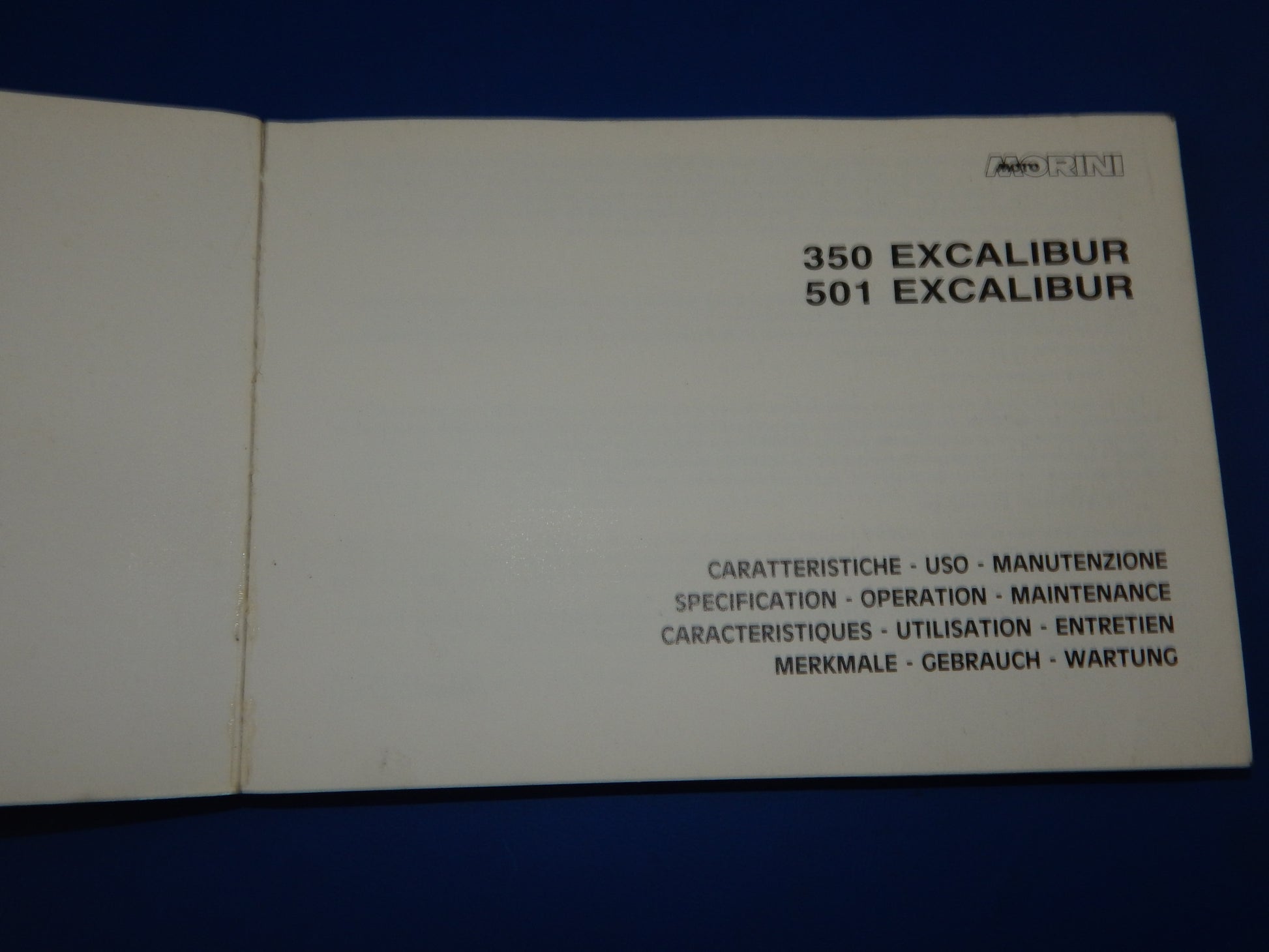 1989 MORINI 350 501 EXCALIBUR NEW YORK MANUAL MAINTENANCE BOOK+WIRING DIAGRAM - MotoRaider
