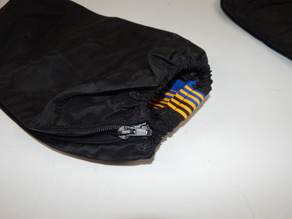 1 pr 1980's MOTOCROSS BOOT COVERS BLACK VINTAGE RACING SKIING L=15" ITALY - MotoRaider