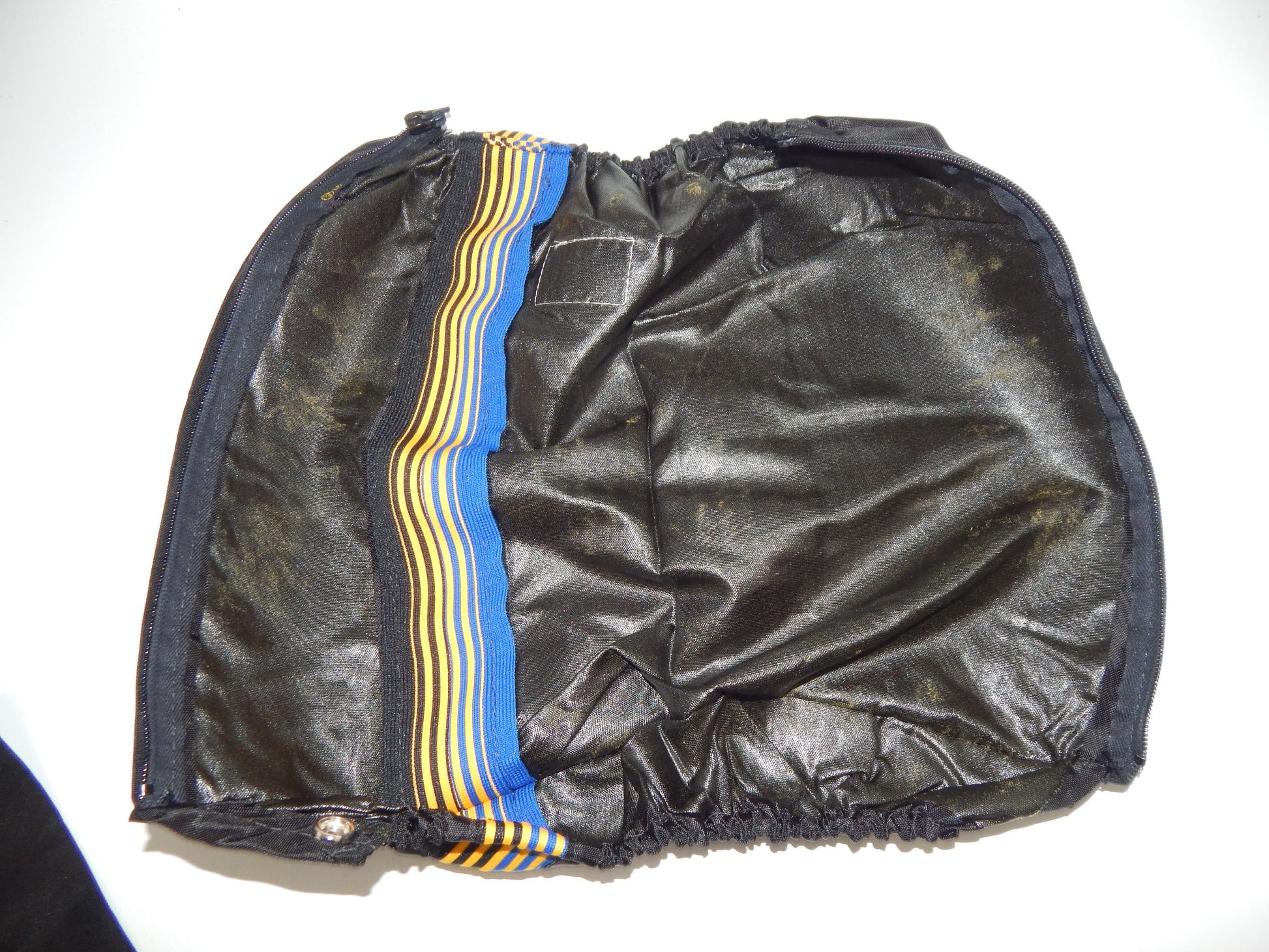 1 pr 1980's MOTOCROSS BOOT COVERS BLACK VINTAGE RACING SKIING L=15" ITALY - MotoRaider