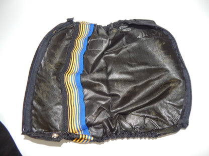 1 pr 1980's MOTOCROSS BOOT COVERS BLACK VINTAGE RACING SKIING L=15" ITALY - MotoRaider
