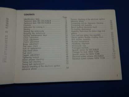 1989 MORINI 350 501 EXCALIBUR NEW YORK MANUAL MAINTENANCE BOOK+WIRING DIAGRAM - MotoRaider