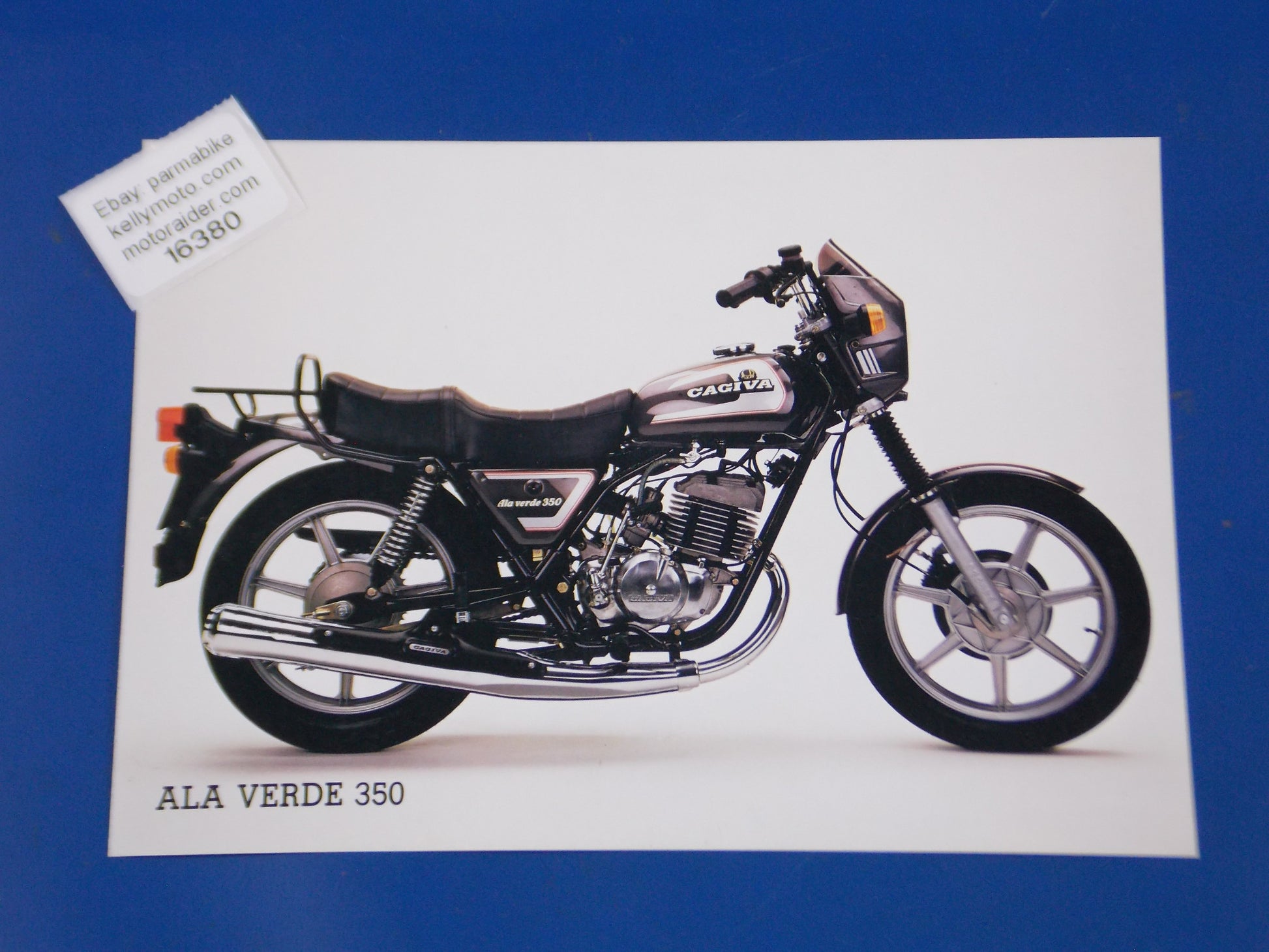 1980's CAGIVA ALA VERDE 350 ORIGINAL DEALER PHOTO BROCHURE VINTAGE 6 x 8 1/4 In. - MotoRaider