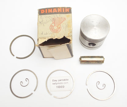 NOS DINAMIN PISTON + RINGS + CLIPS SET CPL. D=54.6 mm GILERA 125 GIUBILEO MOTOR - MotoRaider