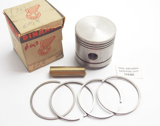 NOS DINAMIN PISTON + RINGS + PIN DIAMETER 60.8 mm - MotoRaider