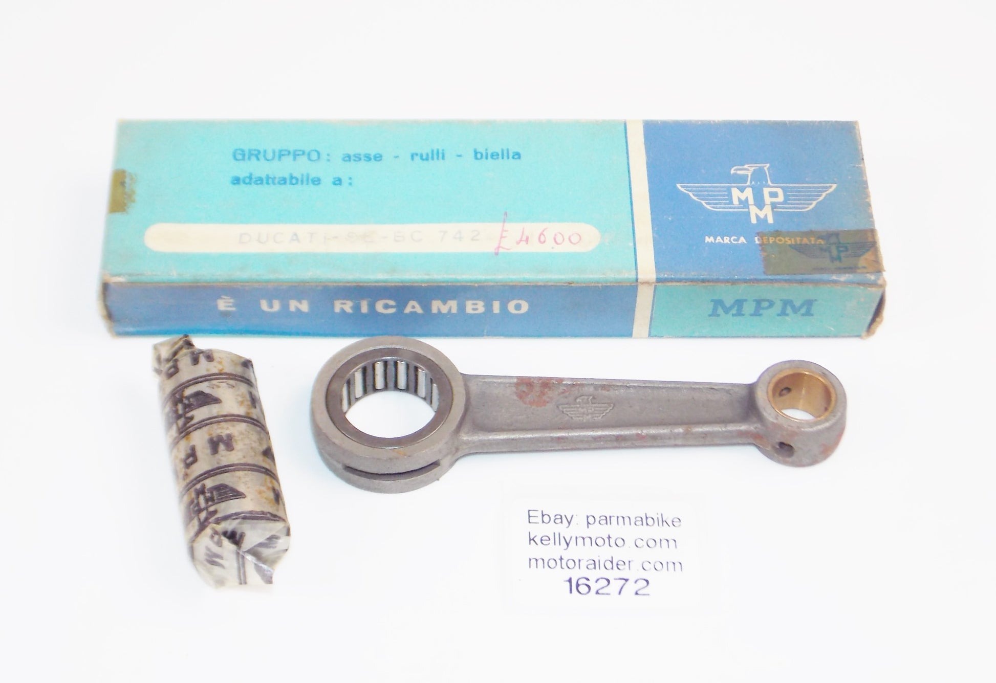MPM BC 742 CONNECTING ROD + PIN + BEARING DUCATI 48 cc SL LENGTH 111 mm - MotoRaider