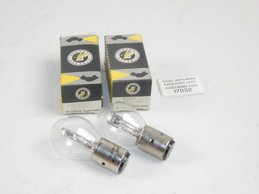 2 FLOSSER LIGHT BULB 24540 45/40W 12V BA 20D MOTORCYCLE AUTOMOTIVE GERMAN - MotoRaider