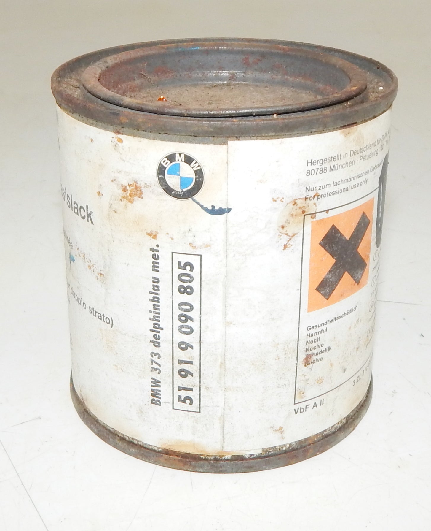 OEM BMW PAINT CAN 250ml BASECOAT METALLIC BMW 373 MET DOLPHINBLUE (Delphinblau) - MotoRaider