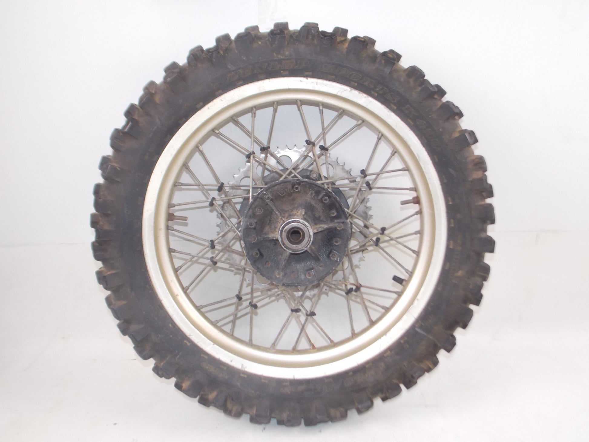 1980's HUSQVARNA REAR HUB WHEEL SPROCKET TIRE NORDISC GOLD 2.50 x 18" 151682701 - MotoRaider