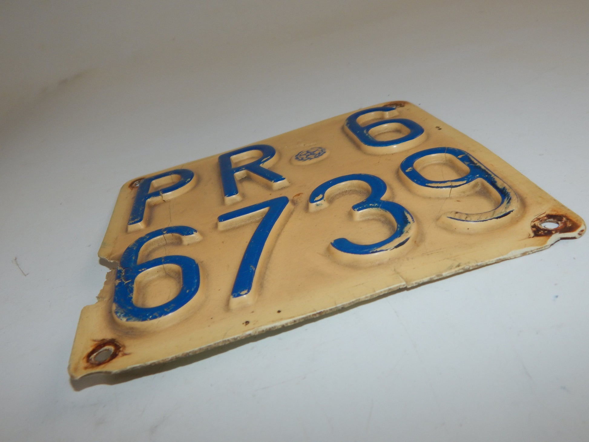 1970's PARMA ITALY MOTORCYCLE SCOOTER LICENSE PLATE VESPA GUZZI GILERA VINTAGE - MotoRaider