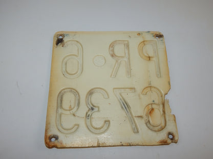 1970's PARMA ITALY MOTORCYCLE SCOOTER LICENSE PLATE VESPA GUZZI GILERA VINTAGE - MotoRaider