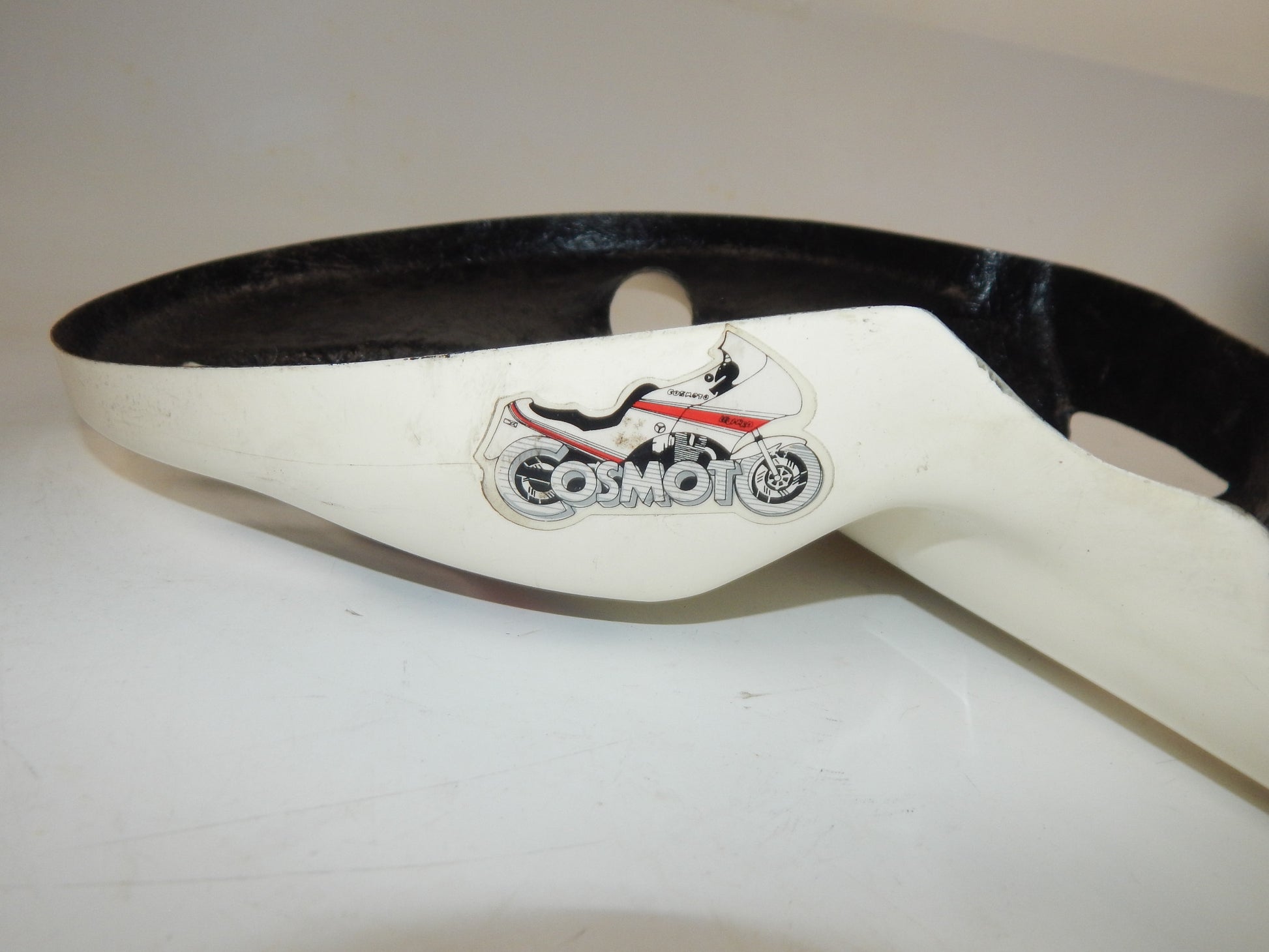 1980's MOTORCYCLE FRONT WHEEL LH ROTOR FIBERGLASS PROTECTOR COVER COSMOTO ITALY - MotoRaider