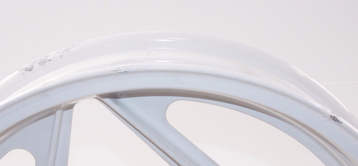 OEM CAGIVA 87-92 FRECCIA 17"x3.00 ALLOY DELTA SPOKE WHITE RIM GRIMECA 80B053669 - MotoRaider