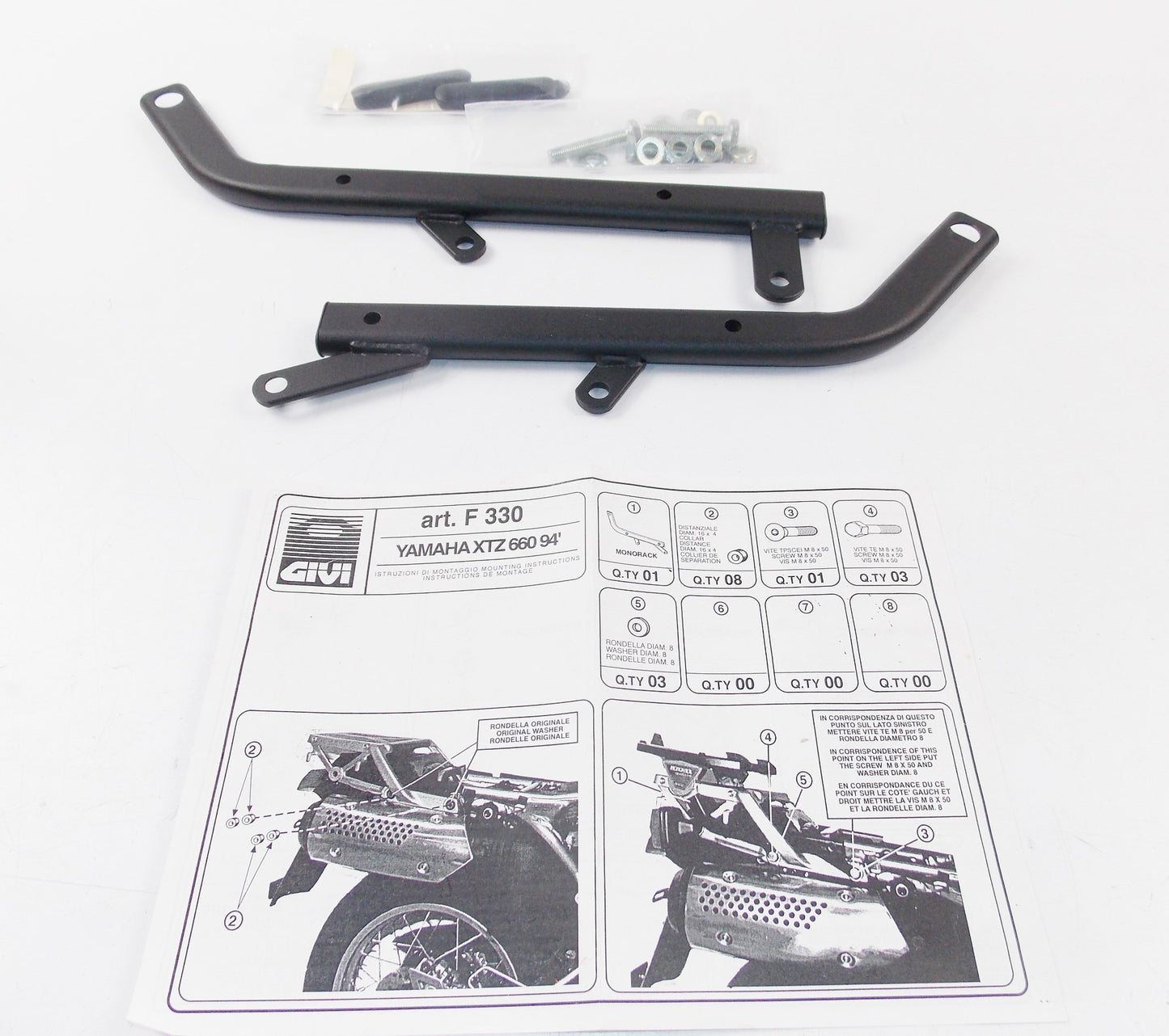 GIVI 330F YAMAHA MONORACK PLATE RAILING SUPPORT BRACKET XTZ 660 TENERE 1994 1995 - MotoRaider