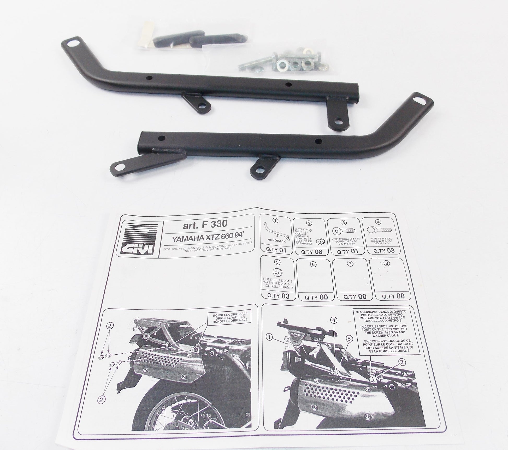 GIVI 330F YAMAHA MONORACK PLATE RAILING SUPPORT BRACKET XTZ 660 TENERE 1994 1995 - MotoRaider