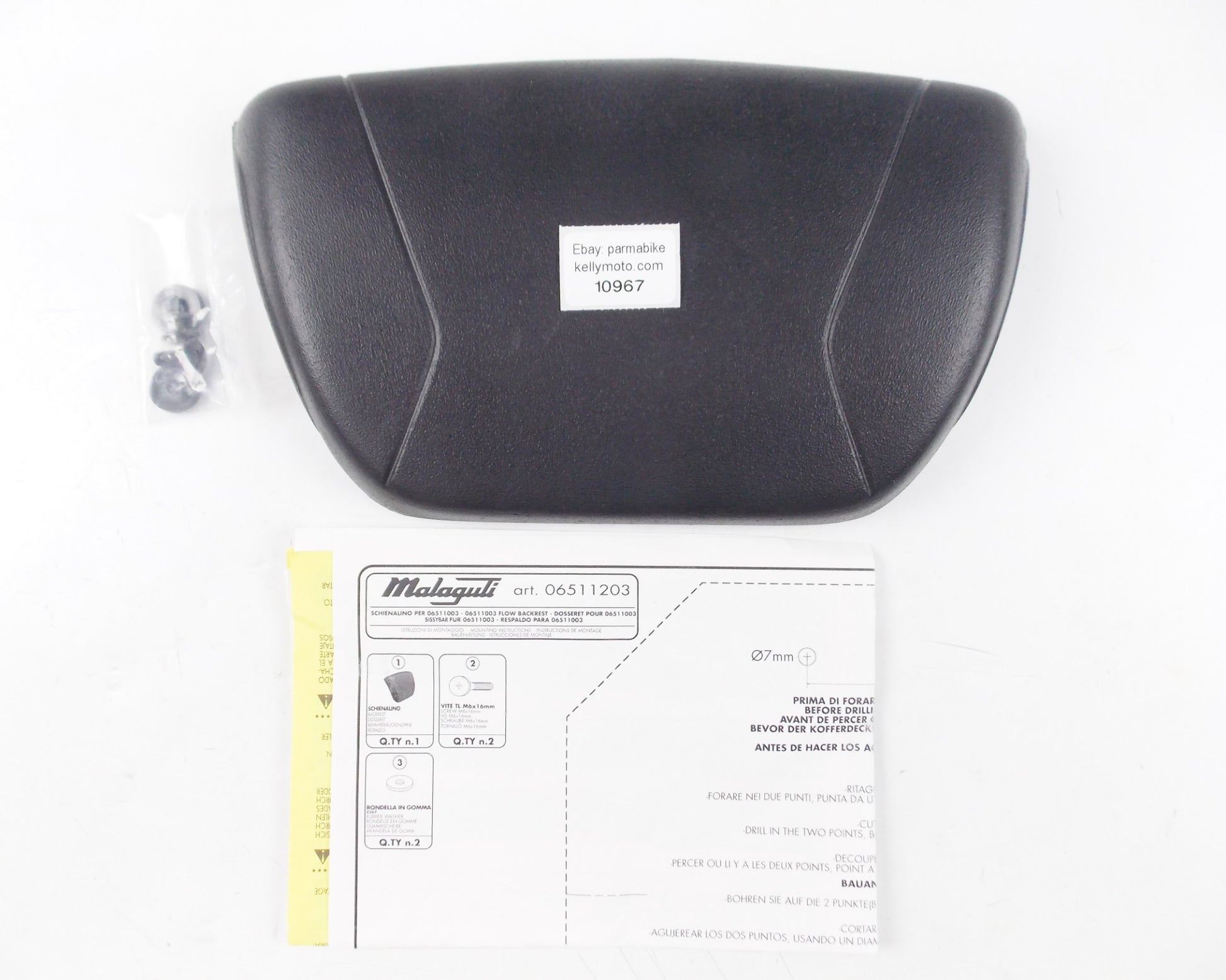 OEM MALAGUTI CENTRO 50/125/160 BLOG 125/160 MADISON 3 125 FLOW BACKREST 06511203 - MotoRaider