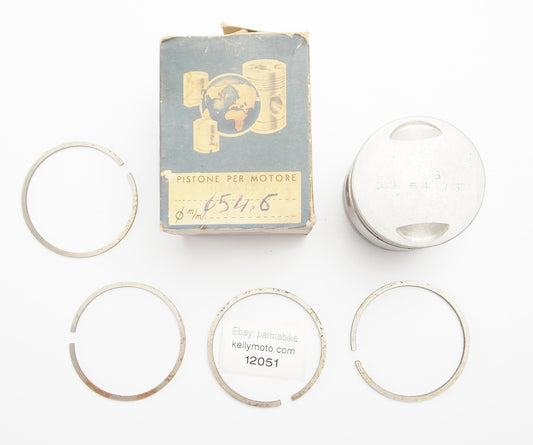 NOS ASSO WERKE PISTON + RINGS DIAMETER 54.6 mm GITAN 175 cc - MotoRaider