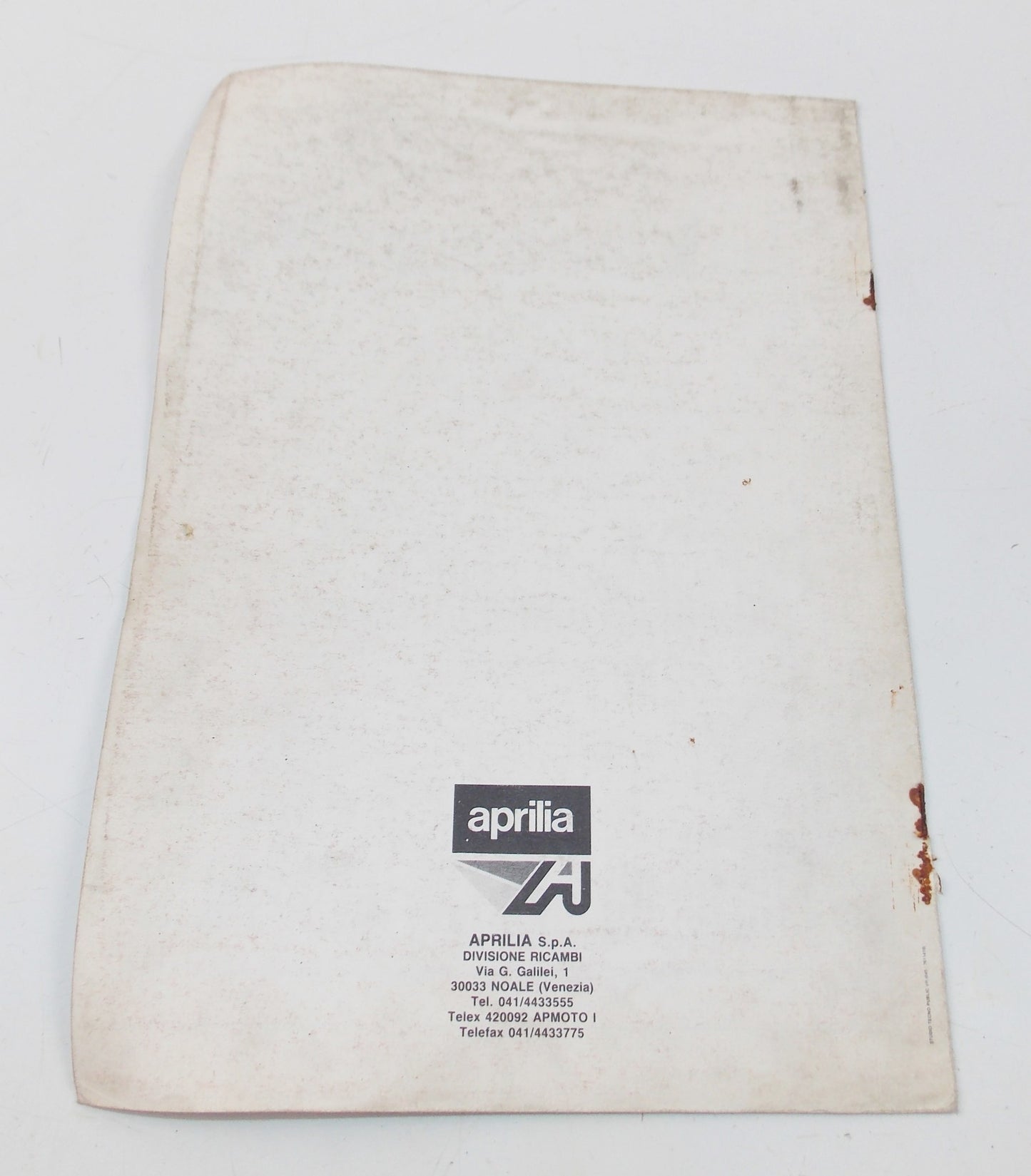 1991 APRILIA AF1 50 EUROPA SPARE PARTS CATALOG SUPPLEMENT MANUAL BOOK 315-3 - MotoRaider