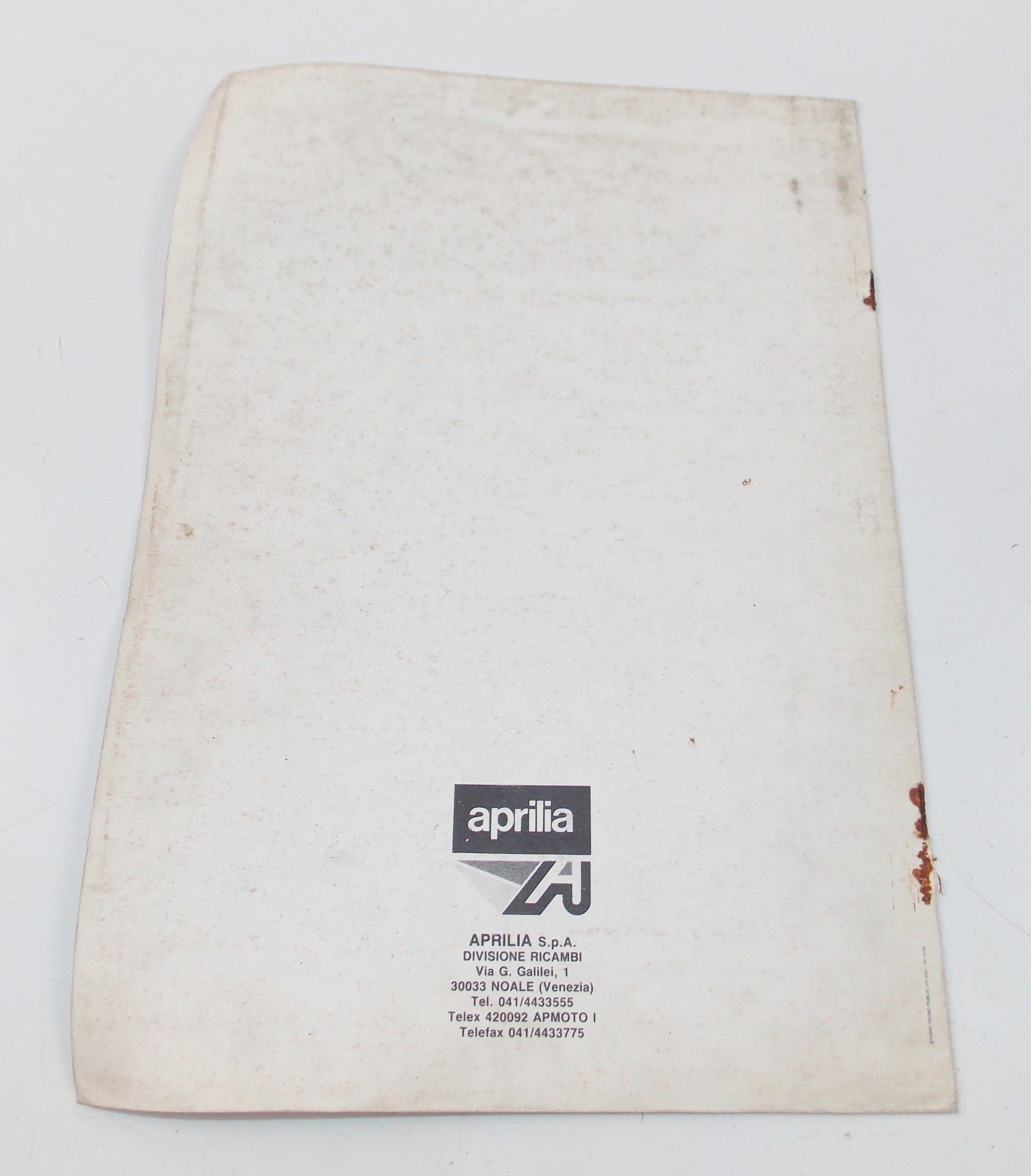 1991 APRILIA AF1 50 EUROPA SPARE PARTS CATALOG SUPPLEMENT MANUAL BOOK 315-3 - MotoRaider