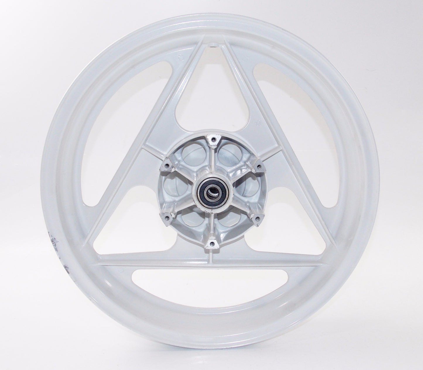 OEM CAGIVA 87-92 FRECCIA 17"x3.00 ALLOY DELTA SPOKE WHITE RIM GRIMECA 80B053669 - MotoRaider