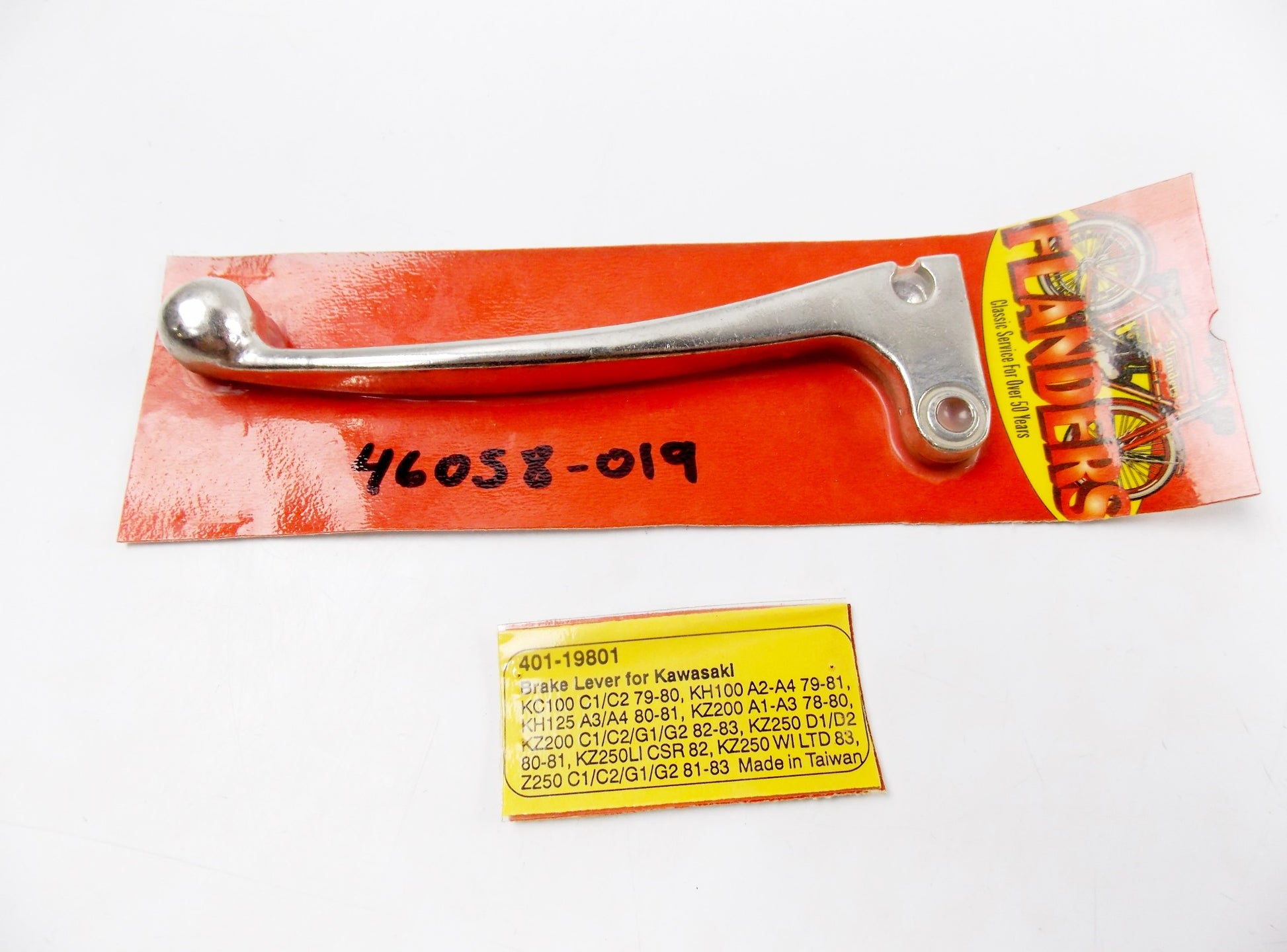 NOS FLANDERS FRONT BRAKE LEVER KAWASAKI 78-79 KZ200 401-19801 | OE # 46058-019 - MotoRaider