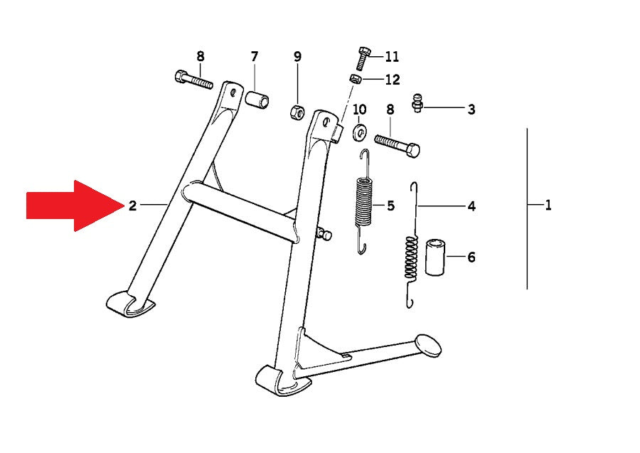 NOS OEM BMW 1997-2000 E169 F 650 ST CENTRAL STAND 46522345455 # 46522345455 - MotoRaider