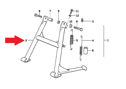 NOS OEM BMW 1997-2000 E169 F 650 ST CENTRAL STAND 46522345455 # 46522345455 - MotoRaider