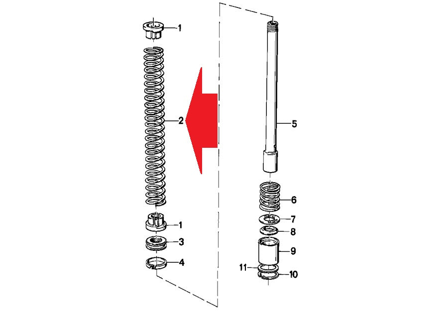 NOS OEM BMW 84-96 K100/LT/RS/RT/75 COMPRESSION SPRING FORK ABSORBER #31421457904 - MotoRaider