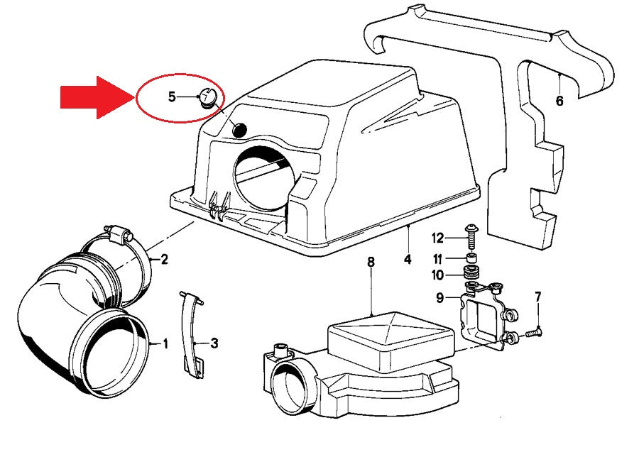 NOS OEM BMW 84-96 K100LT/75 R100GS TOP AIR CLNER HOUSING BLIND PLUG #13721460802 - MotoRaider