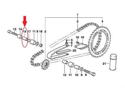 NOS OEM BMW 97-2000 F 650 F 650 ST CHAIN DRIVE SPACER SLEEVE # 27722345363 - MotoRaider