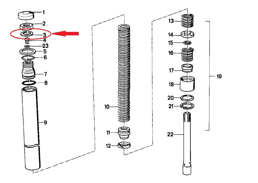 NOS OEM BMW 85-96 R100RS/RT R65 R80 TELESCOPE FORK TUBE WASHER # 31421454961 - MotoRaider