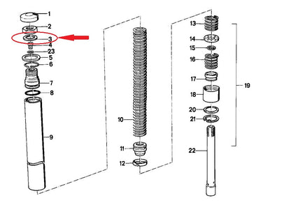 NOS OEM BMW 85-96 R100RS/RT R65 R80 TELESCOPE FORK TUBE WASHER # 31421454961 - MotoRaider