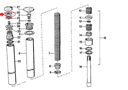 NOS OEM BMW 85-96 R100RS/65/80 TELESCOPE FORK TUBE HEX NUT # 31421454959 - MotoRaider