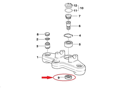 OEM BMW 84-07 R100GS/1150GS/1200C/850R UPPER FORK CRSS BRACE SUPPORT 31422314128 - MotoRaider