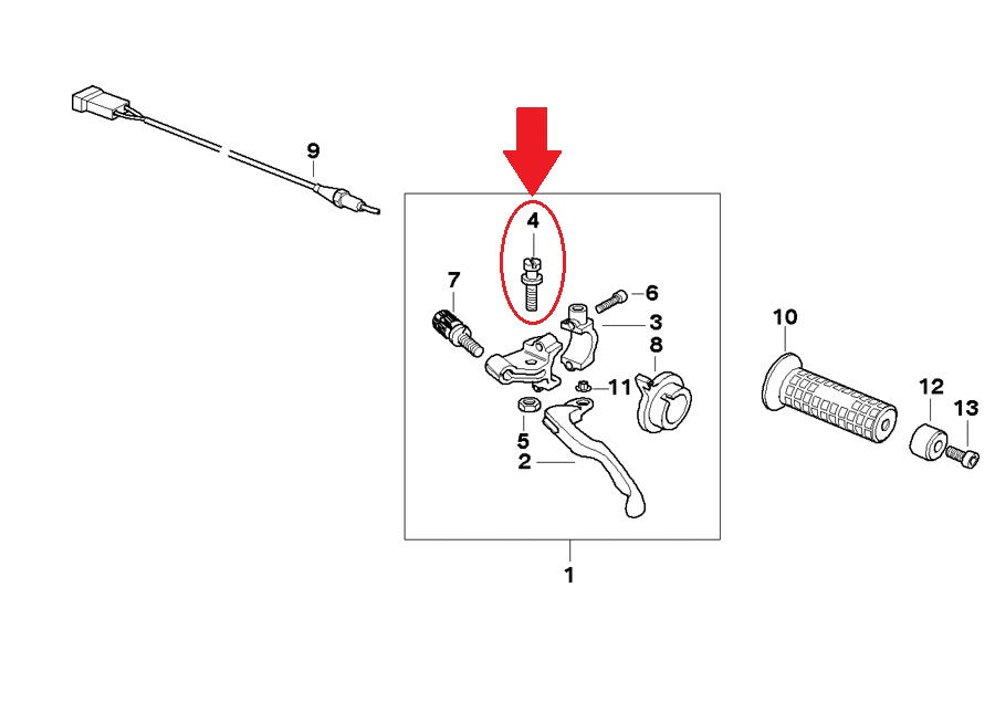 NOS OEM BMW 97-2000 F 650  650 ST HANDLE UNIT LEFT SCREW # 32722345416 - MotoRaider