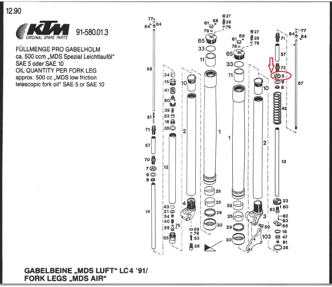 OEM KTM 1990 500/600 LC4 MX/D-DX/E-XCFRONT FORK VALVE DISC # 13 58001505013 - MotoRaider
