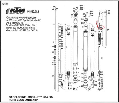 OEM KTM 1990 500/600 LC4 MX/D-DX/E-XCFRONT FORK VALVE DISC # 13 58001505013 - MotoRaider