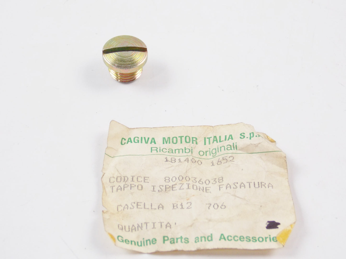 NOS OEM CAGIVA 350 ALA ROSSA TIME INSPECTION CAP 800036038 - MotoRaider