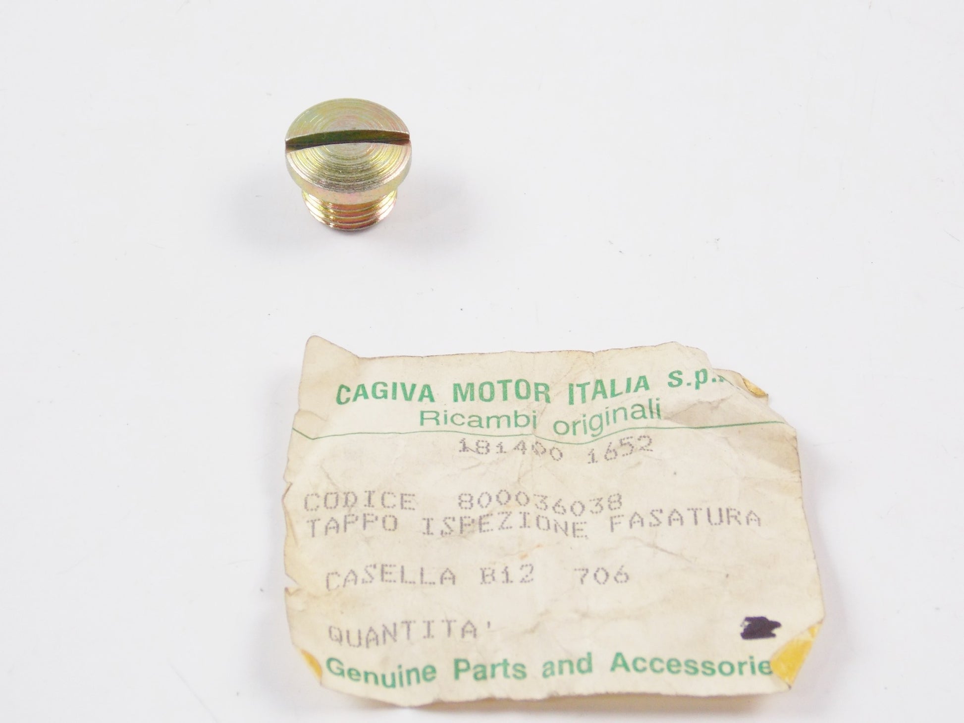 NOS OEM CAGIVA 350 ALA ROSSA TIME INSPECTION CAP 800036038 - MotoRaider