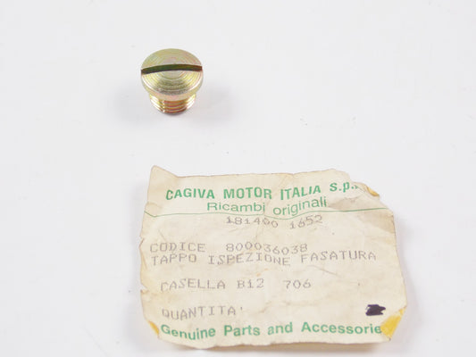 NOS OEM CAGIVA 350 ALA ROSSA TIME INSPECTION CAP 800036038 - MotoRaider