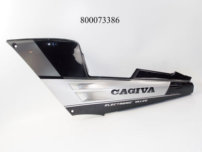 NOS OEM CAGIVA 1992 FRECCIA 125-C12R 6 SP LEFT SIDE BLACK REAR FAIRING 800073386 - MotoRaider