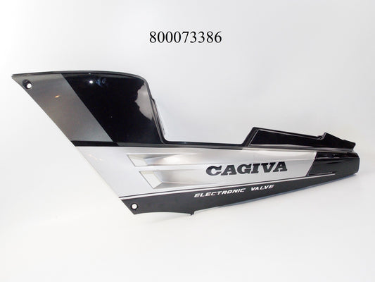 NOS OEM CAGIVA 1992 FRECCIA 125-C12R 6 SP LEFT SIDE BLACK REAR FAIRING 800073386 - MotoRaider