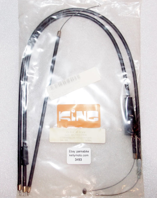 NOS KING BLACK VINYL THROTTLE CABLE SET GILERA 125 RX / ARIZONA - MotoRaider